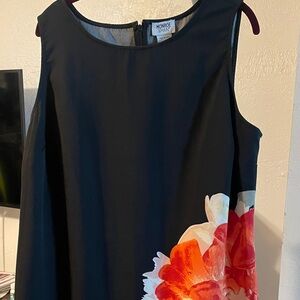 Monroe & Main Black Dress with Red Floral Accent